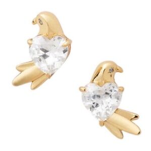 KATE SPADE • Gold Crystal Love Birds Earrings